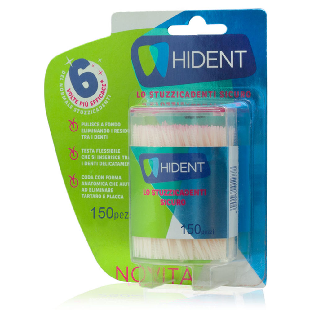 HIDENT Stuzzicadenti in Plastica - 150 pz - Diva Shopping